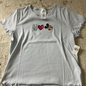 Peace love Mickey cropped t shirt